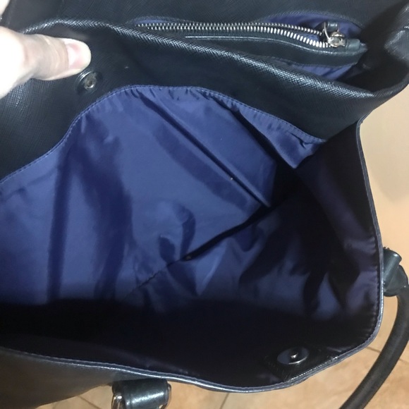 TUMI Villa Turin Black Canvas w/ Leather Trim Commute Shoulder Tote Bag #73105D2 - Picture 4 of 9